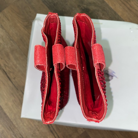 Jessica Simpson Intense Red Glitter Gabor Boots. - Picture 7 of 16